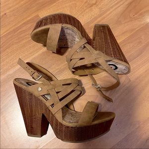 Guess Tan Platform Sandals